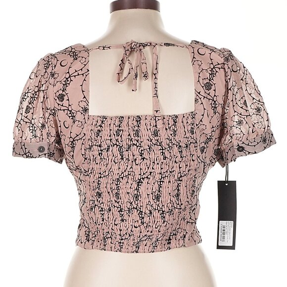 DISTURBIA Rosethorn chiffon corset front crop top - Picture 7 of 9